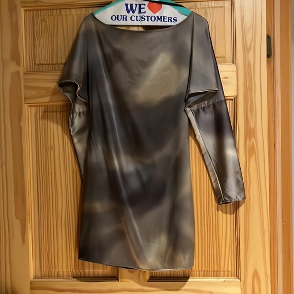 Grey/brown silk, Guess mini-dress, size M - Picture 4 of 4